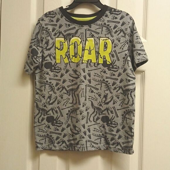 🩷365 KIDS, Garanimals,  Boys Dinosaur "ROAR" Tshirt. SIZE 6, GRAY/BLACK - Picture 1 of 6